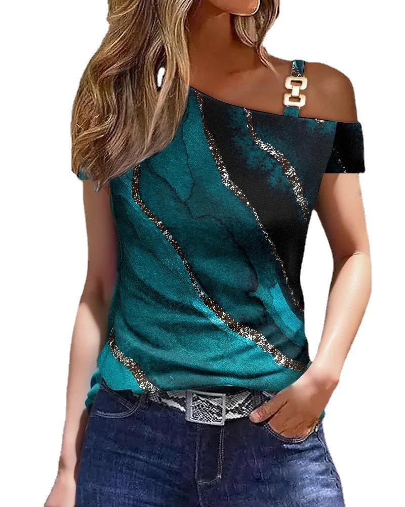 Chic Asymmetrical One Shoulder Top