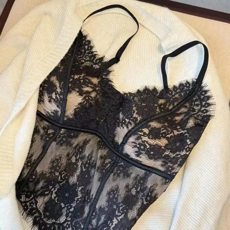 Elegant Lace Deep V Blouse