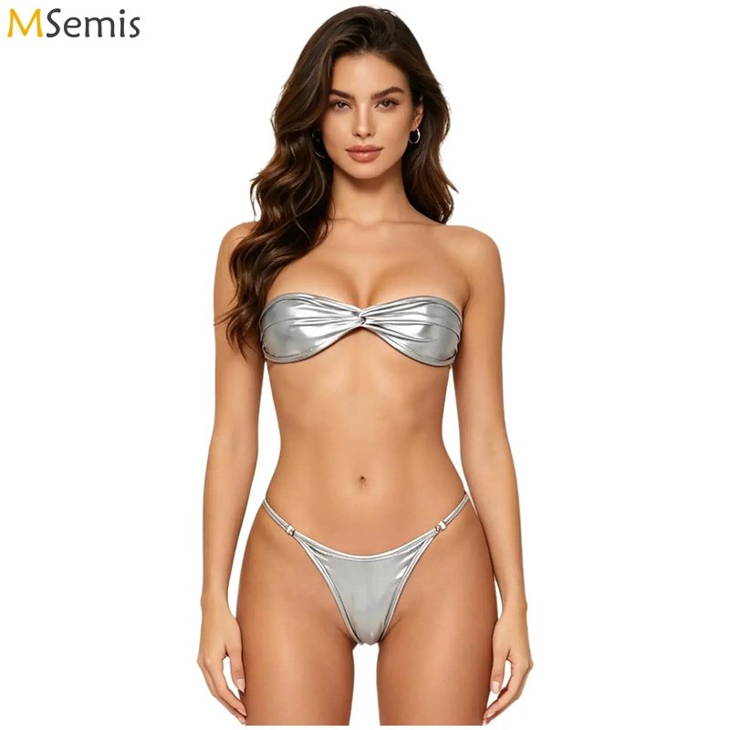 Shiny Metallic Mini Bikini Set