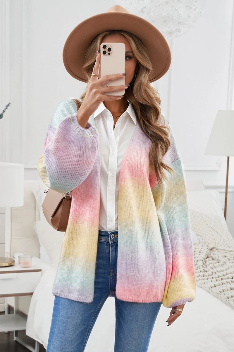 Rainbow Tie Dye Oversized Cardigan