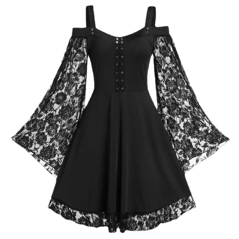 90s Vintage Gothic Lace Mini Dress
