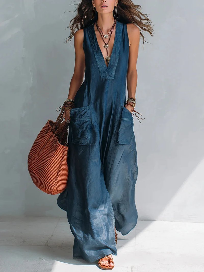Casual Summer Linen Jumpsuit