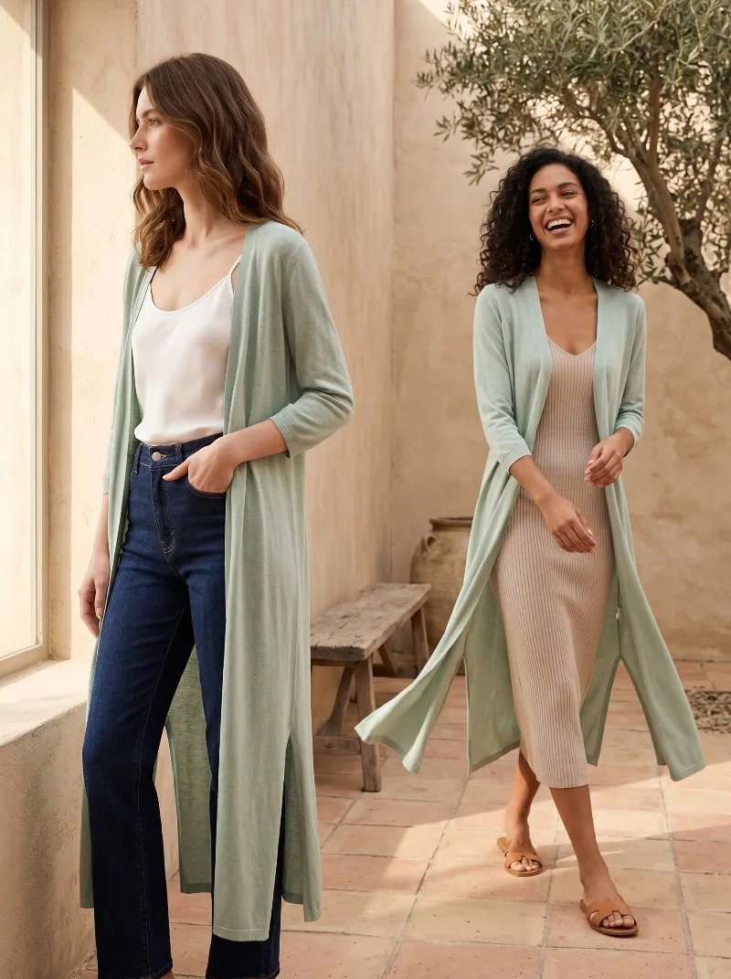 Lightweight Ice Silk Long Cardigan