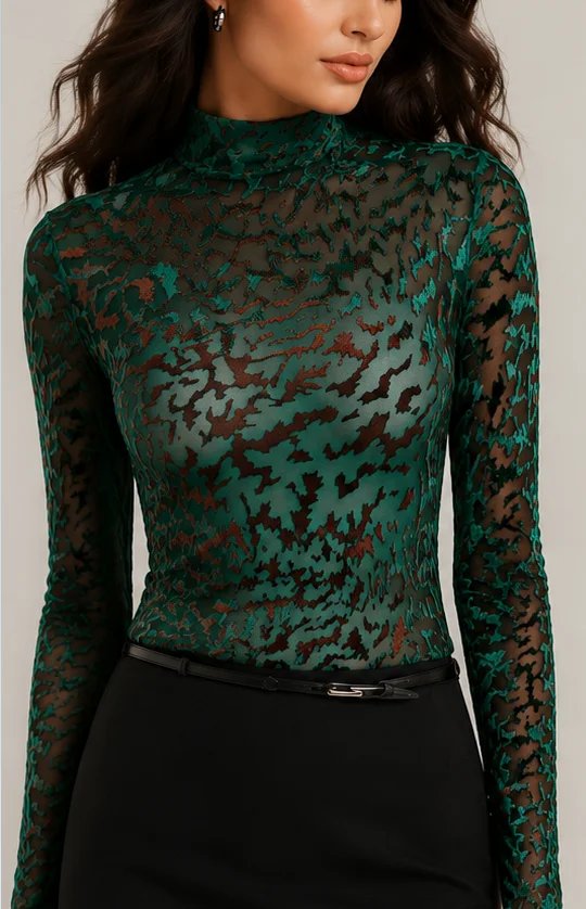 Elegant Sheer Floral Blouse