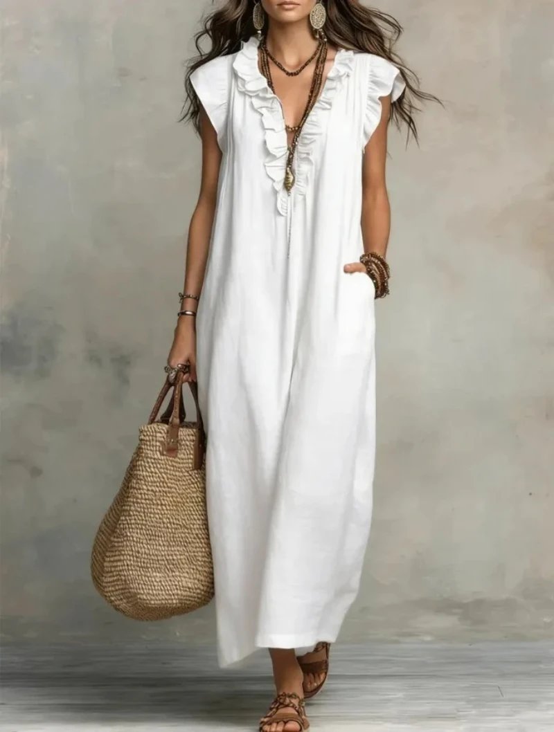 Bohemian Ruffle Maxi Dress