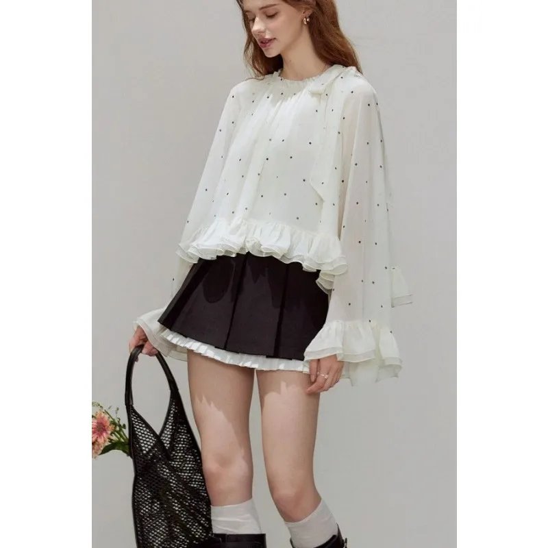 Chic Polka Dot Chiffon Blouse