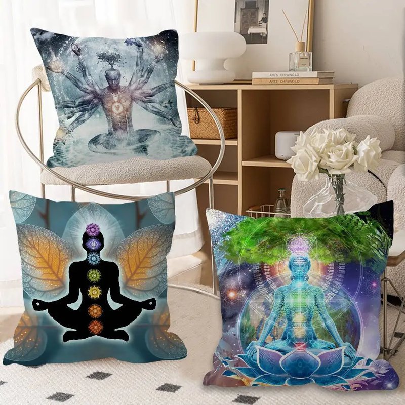 Chakra Meditation Pillow Cover