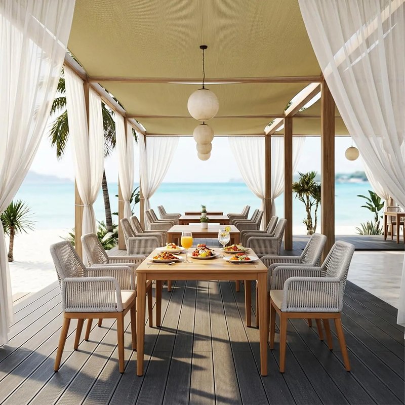 Stylish Metal Rattan Dining Chairs Set