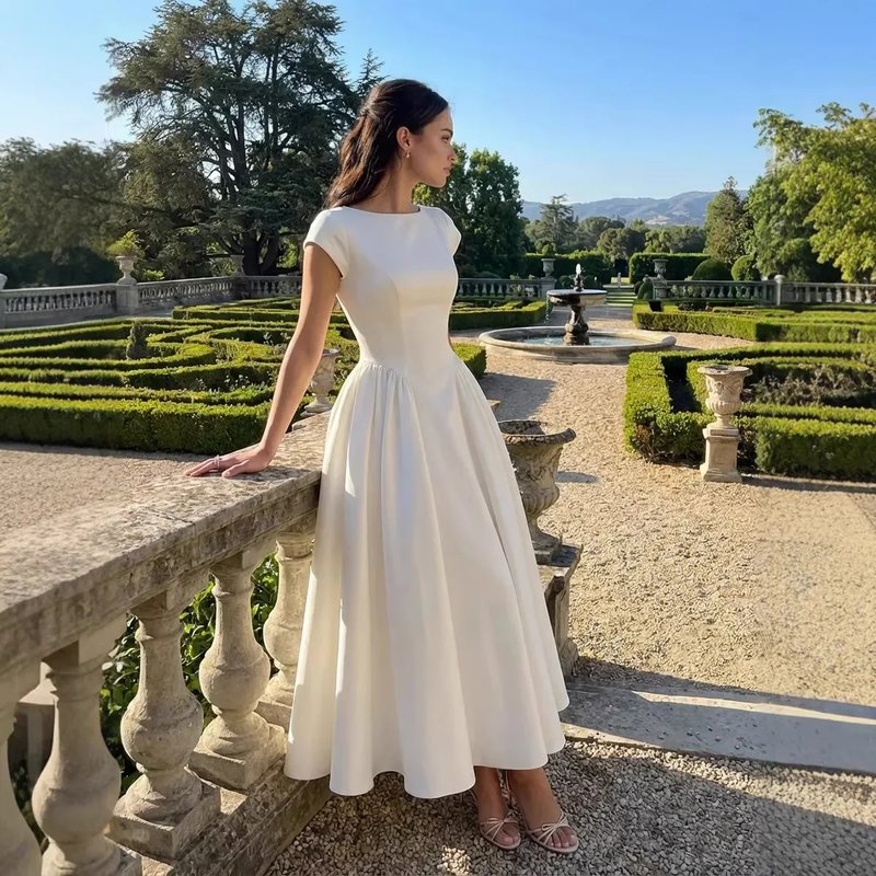 Elegant White Midi Dress