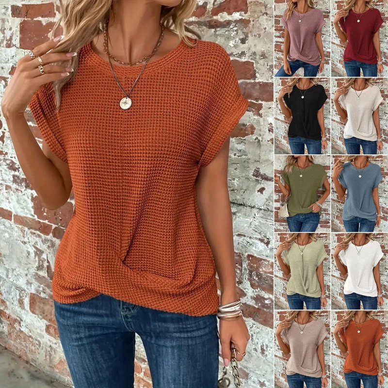 Stylish Loose Fit U-Neck T-Shirt