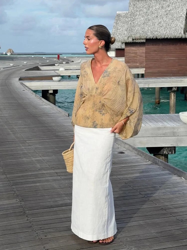 Chic V-Neck Chiffon Blouse