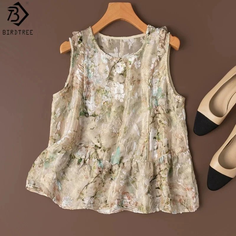 Silk Blend Sheer Summer Tank Top