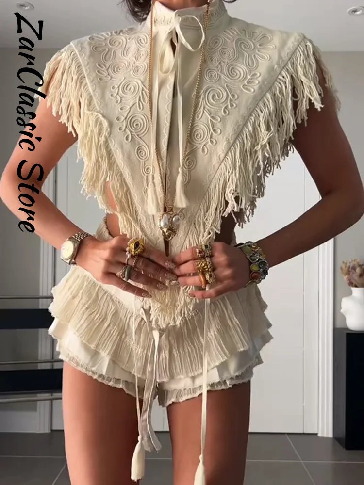 Elegant Vintage Embroidered Shawl Top