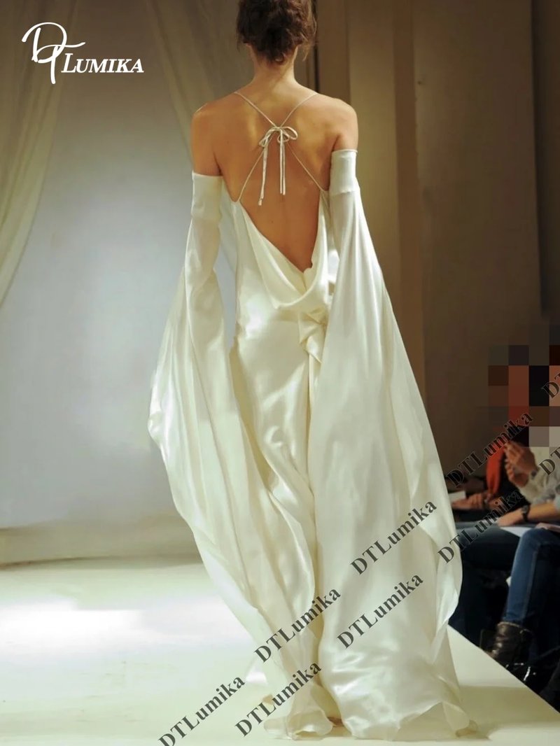 Elegant Backless Satin Evening Gown