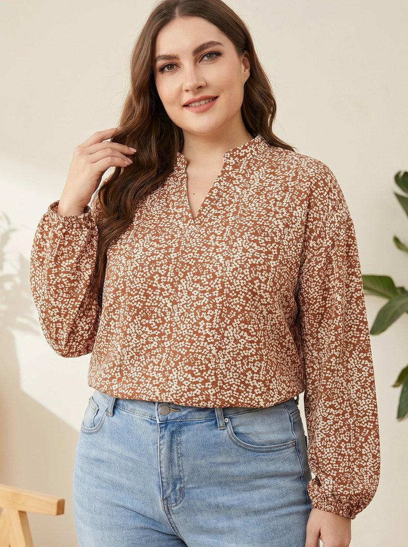 Floral Plus Size Tunic Blouse