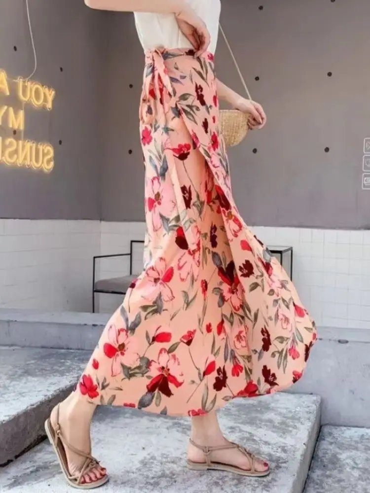 Y2K Boho Floral Maxi Skirt