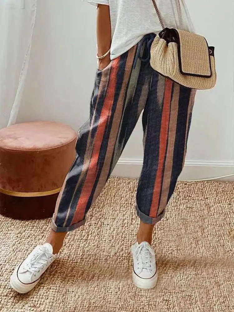 Breathable High-Waist Linen Pants