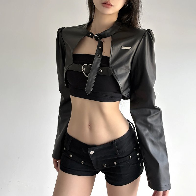 Vintage Punk Style Crop Top Jacket