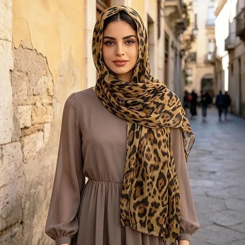 Chic Leopard Print Scarf