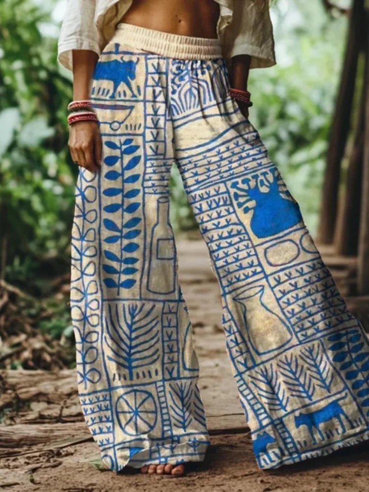 Bohemian Wide Leg Palazzo Pants