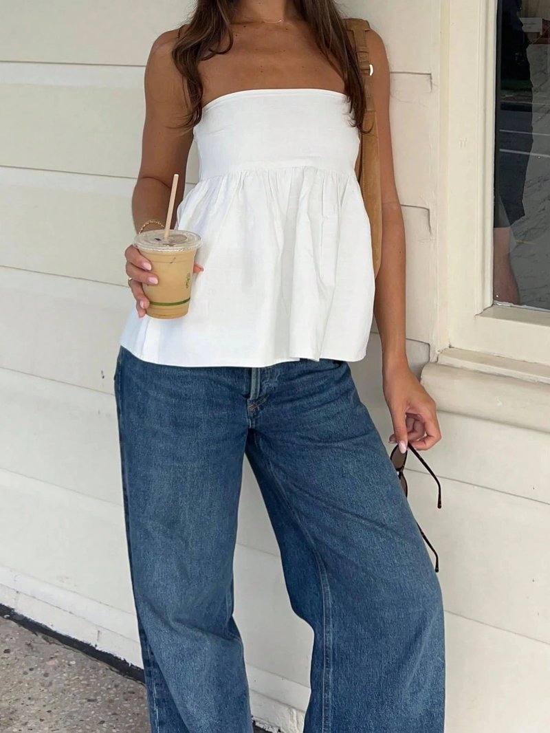 Chic Strapless A-Line Summer Top