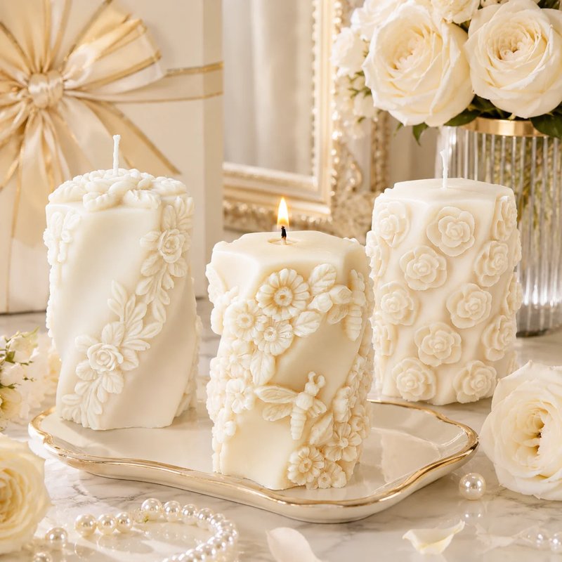 3D Rose Silicone Candle Mold