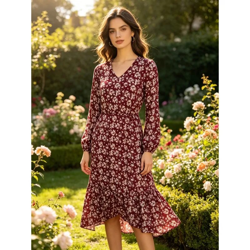 Elegant Floral Midi Dress