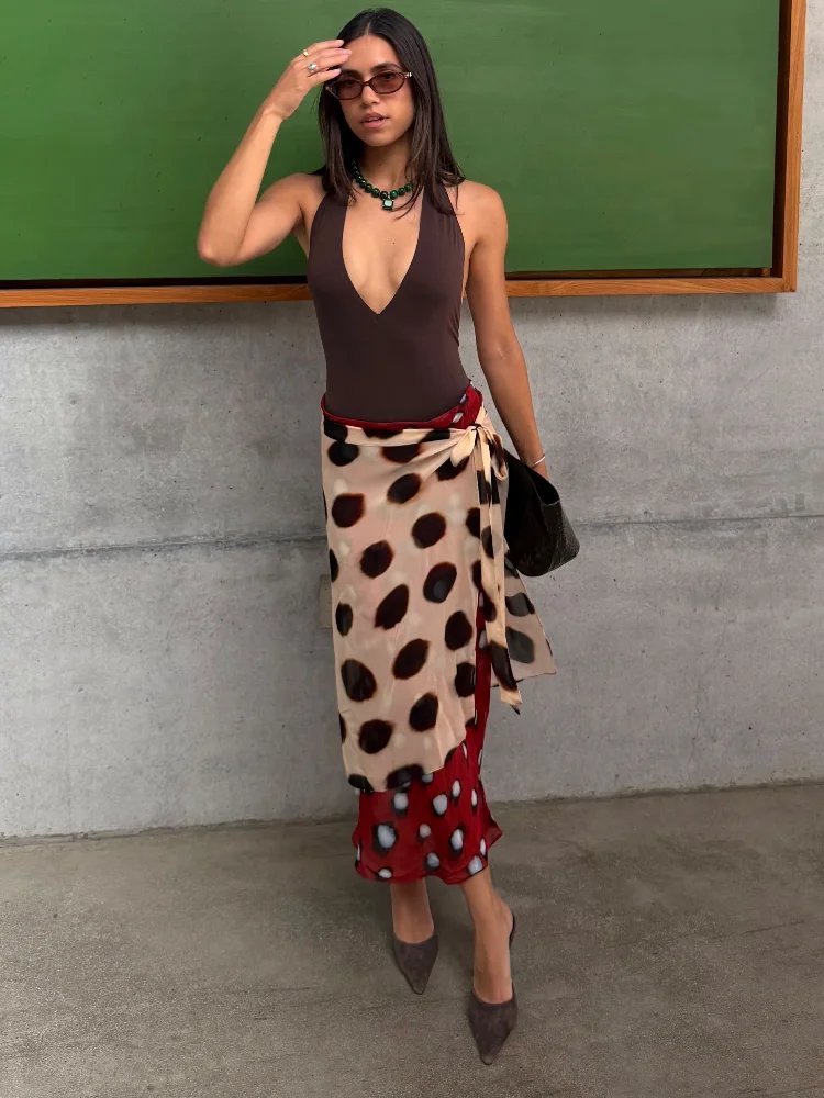 Chic High Waist Leopard Print Skirt