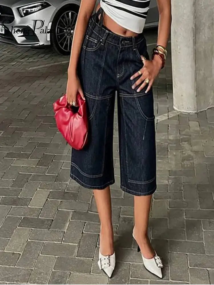 High Waist Cropped Denim Jeans