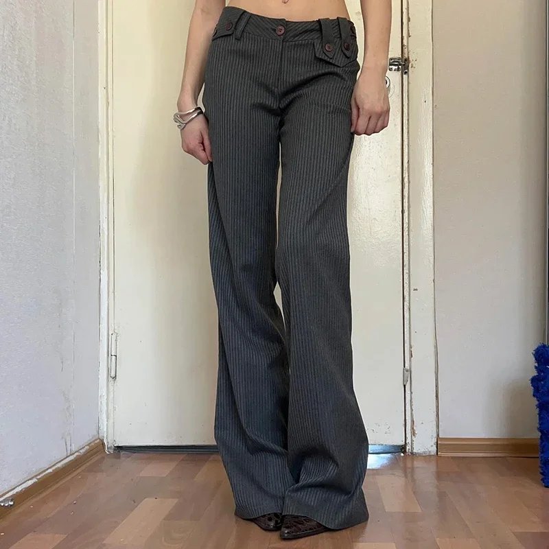 Chic Striped Slim-Fit Trousers