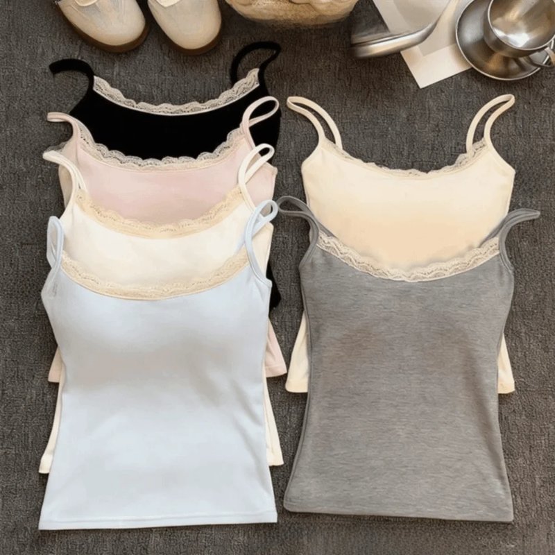 Versatile Lace Camisole with Chest Pad