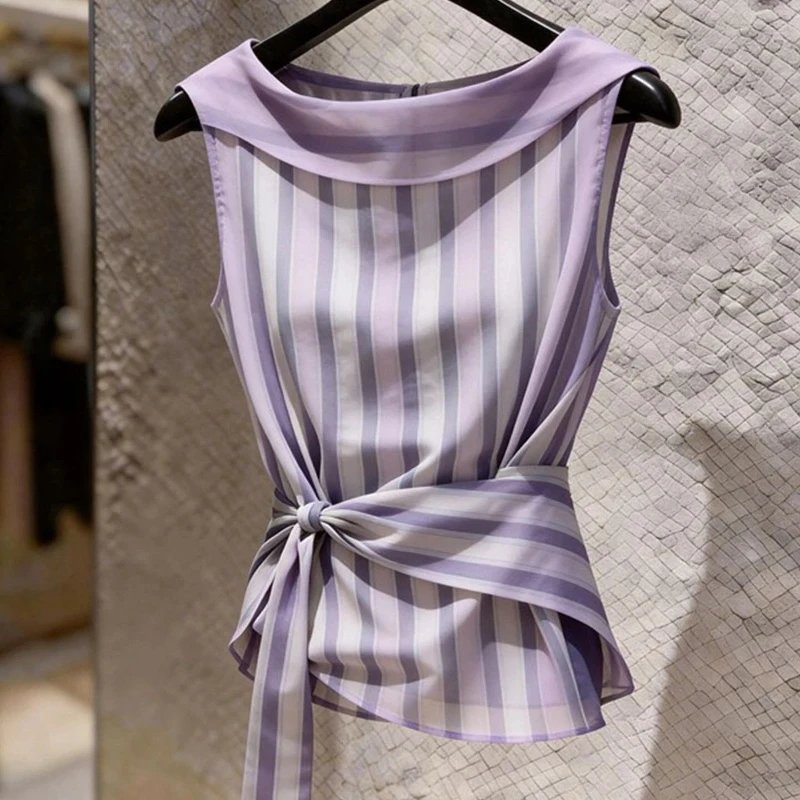 Elegant Striped Sleeveless Top