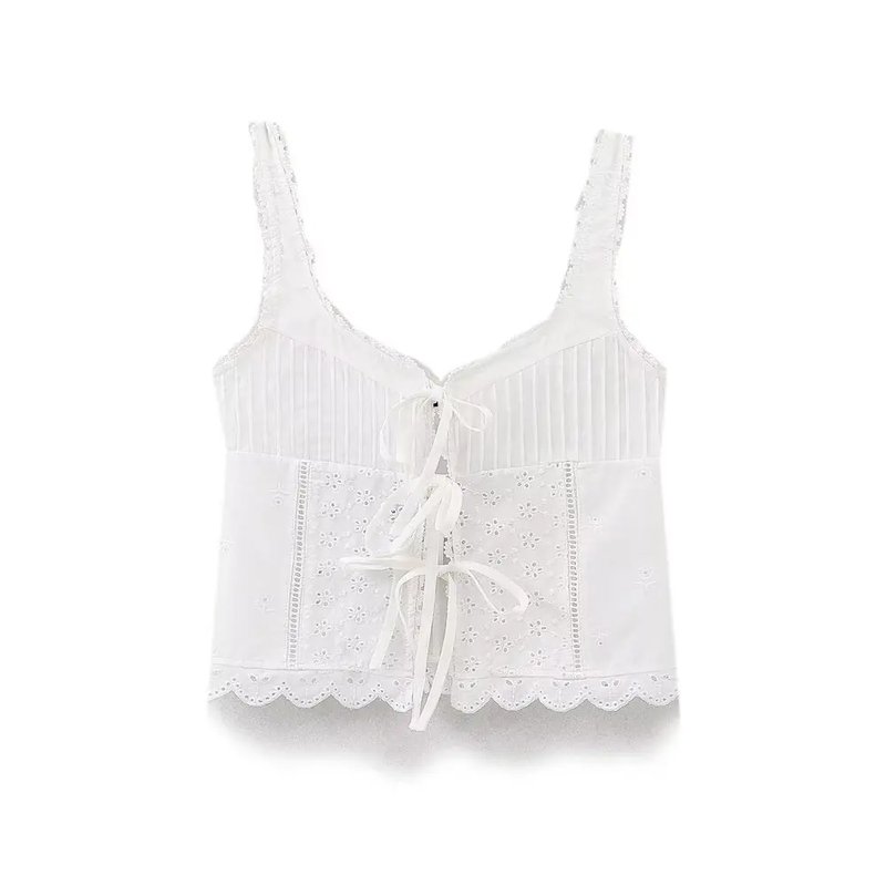 Chic Vintage Lace-Up Camisole