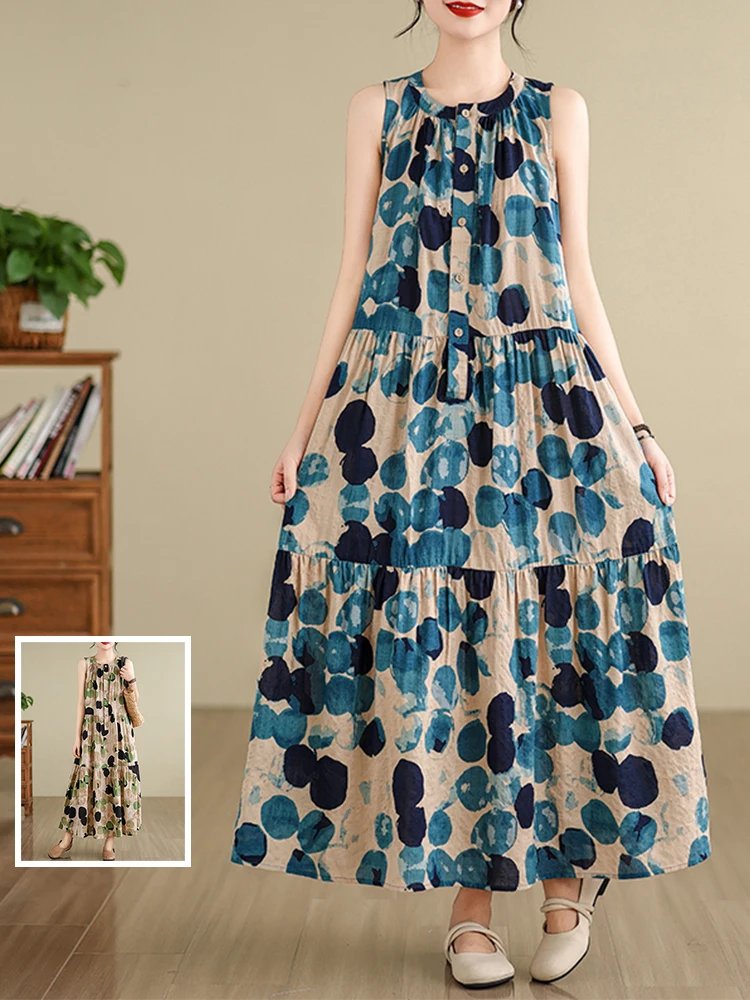 Summer Polka Dot A-Line Dress
