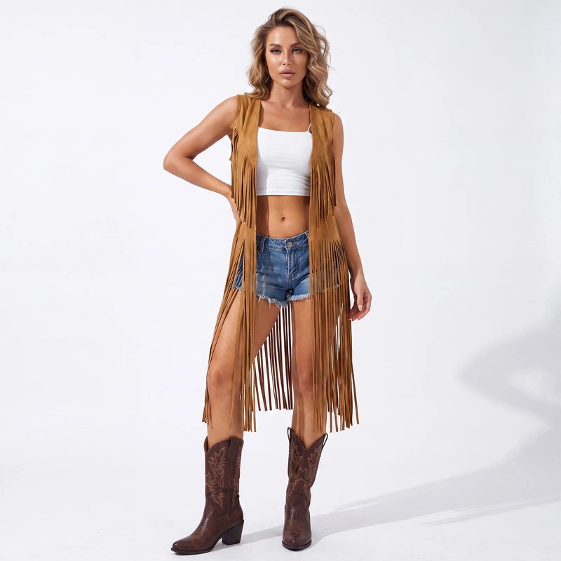 Chic Western Style Tassel Vest