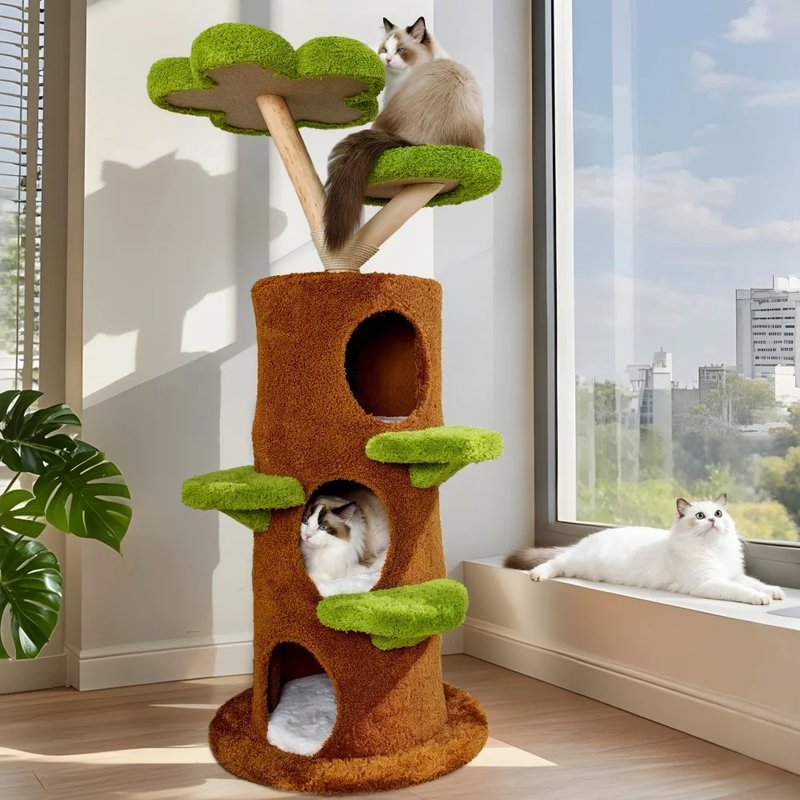 Stylish Cat Tree with Condo Bed