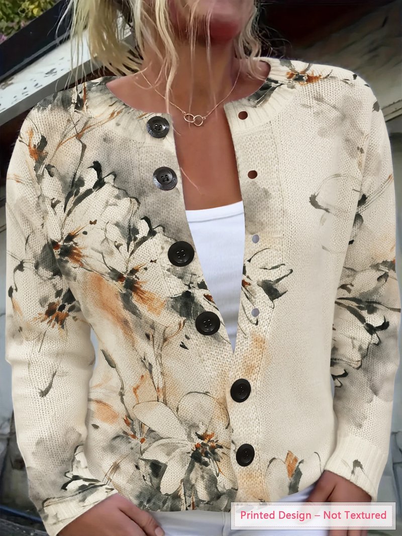 Vintage Floral Knit Cardigan