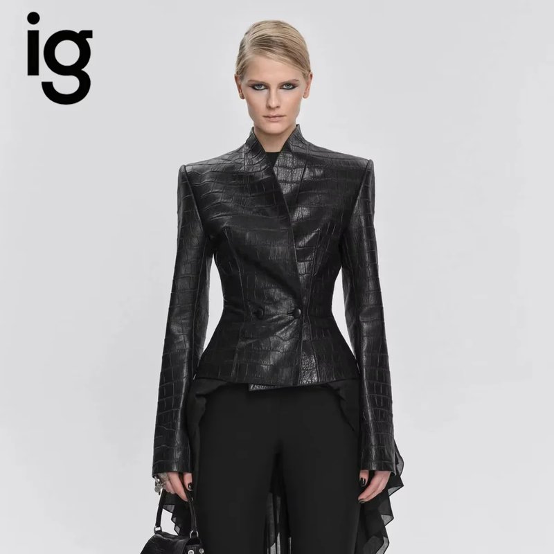 Gothic Faux Leather Blazer