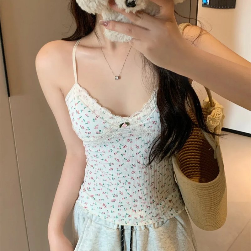 Floral Lace Backless Camisole