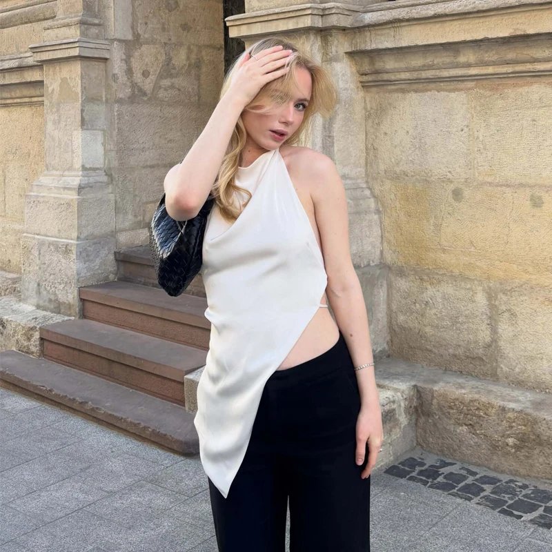 Chic Satin Halter Top for Women