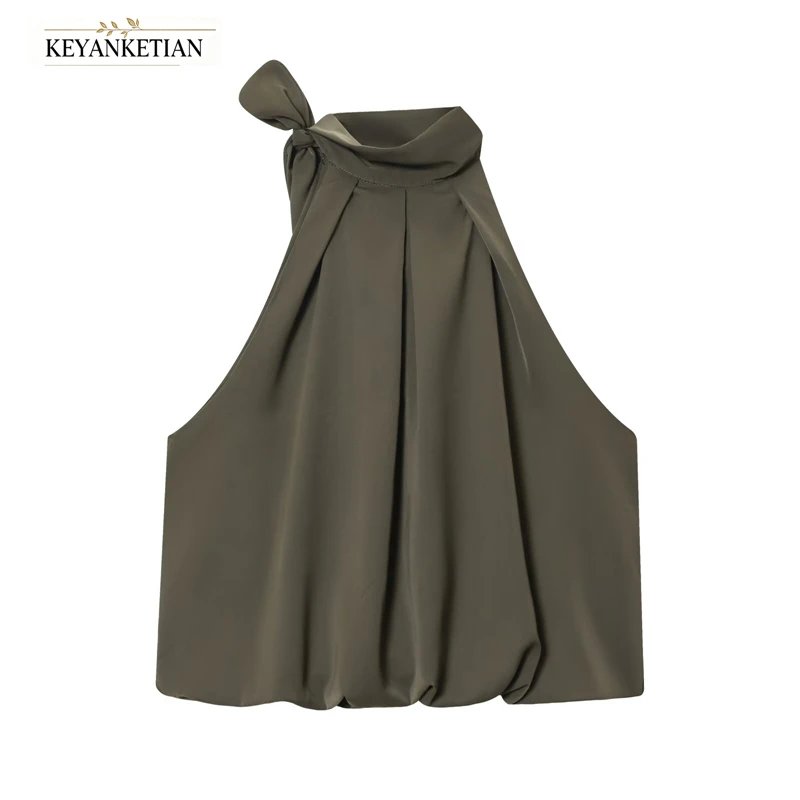 Elegant Satin Halter Top
