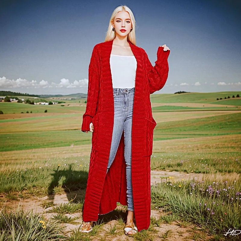 Cozy Textured Long Cardigan