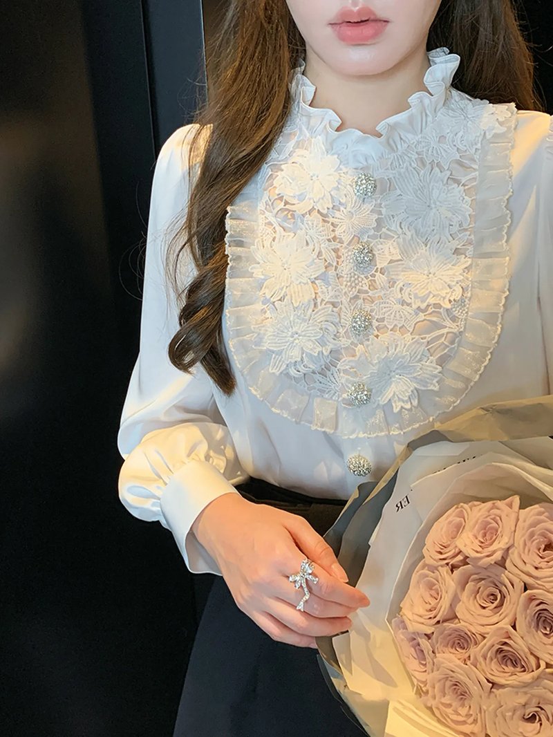 Elegant Lace Embroidered Blouse