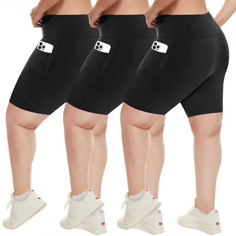 High-Waist Yoga Shorts with Pockets