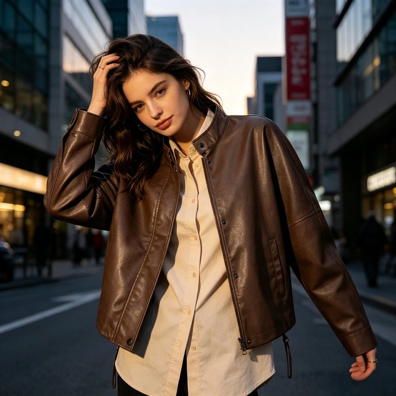 Vintage Faux Leather Motorcycle Jacket