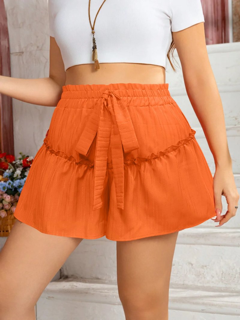 Stylish High-Waist Ruffle Shorts
