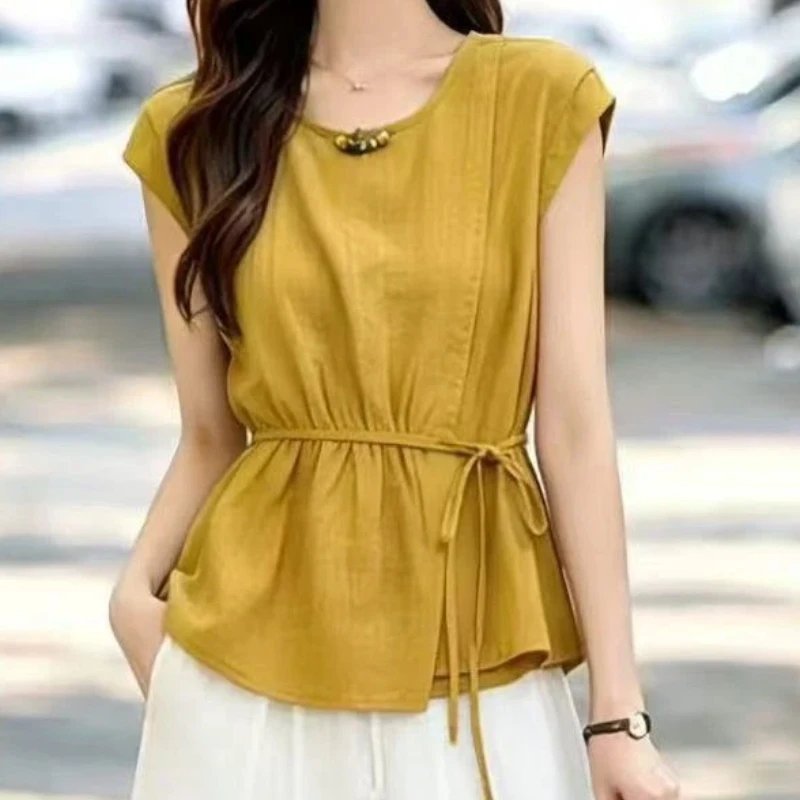 Elegant Plus Size Sleeveless Blouse