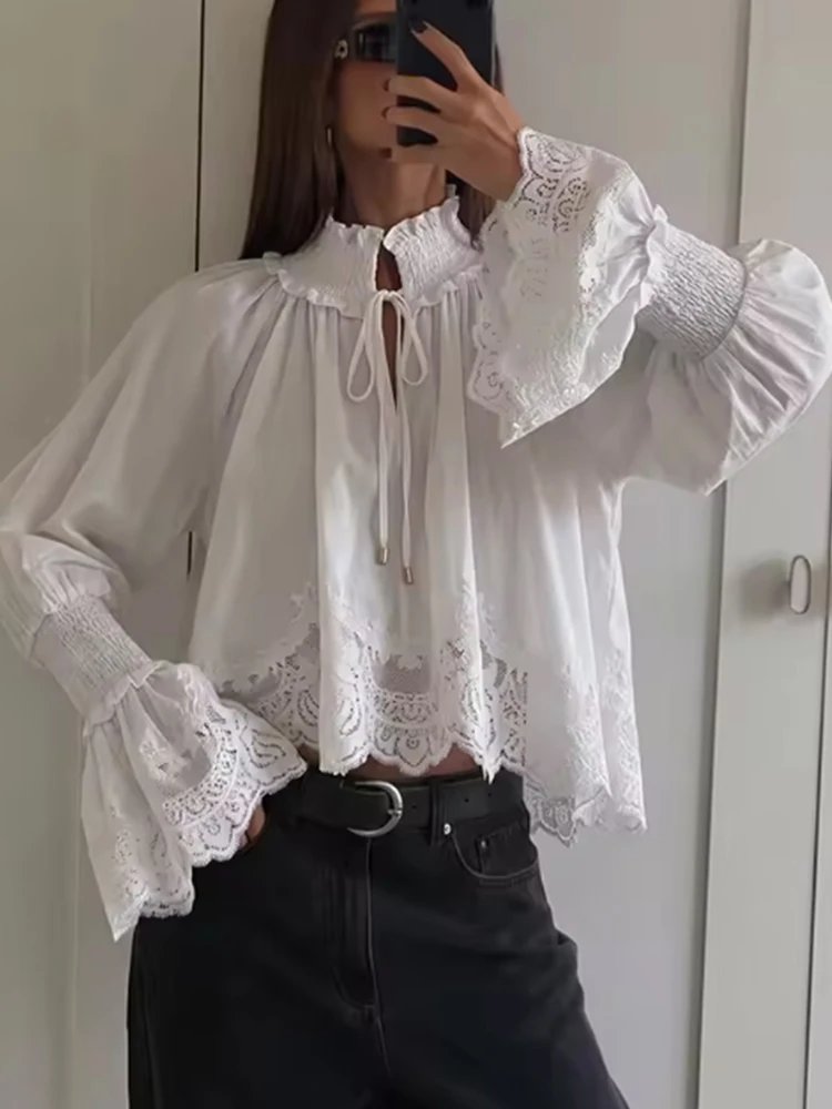 Elegant Lace Embroidery Blouse