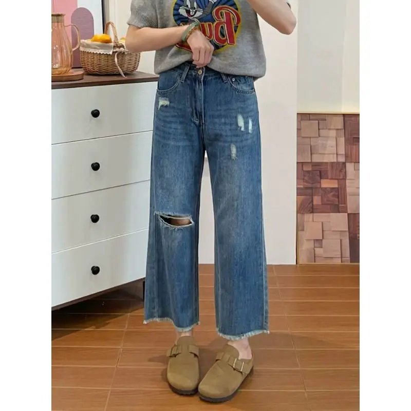 Stylish High Waist Ripped Jeans