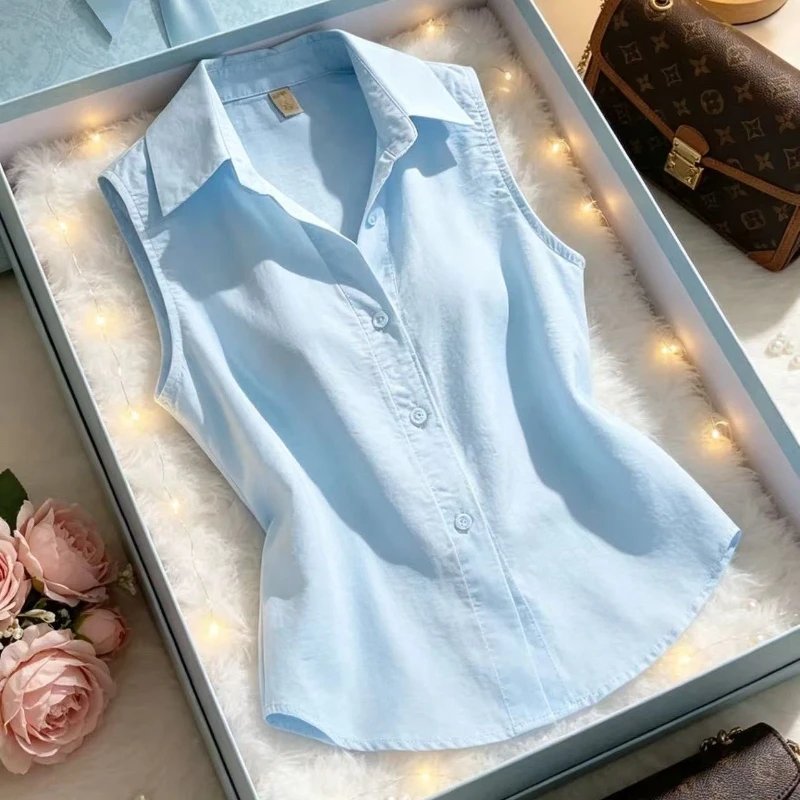 Elegant Sleeveless Summer Blouse